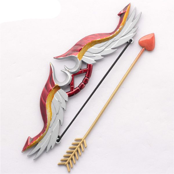 

16cm Game League of Legends Weapon Keychain Model the Arrow of Retribution Varus LOL love Bow and Arrow Charm keyring drop ship