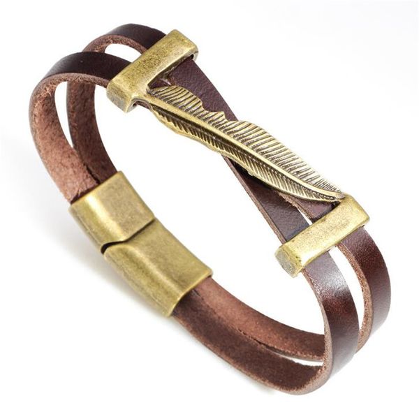 2021 new rock men genuine leather bracelet feather bracelets vintage bangle jewelry for boyfriend gift, Black
2021 new rock men genuine leather bracelet feather bracelets vintage bangle jewelry for boyfriend gift, Black