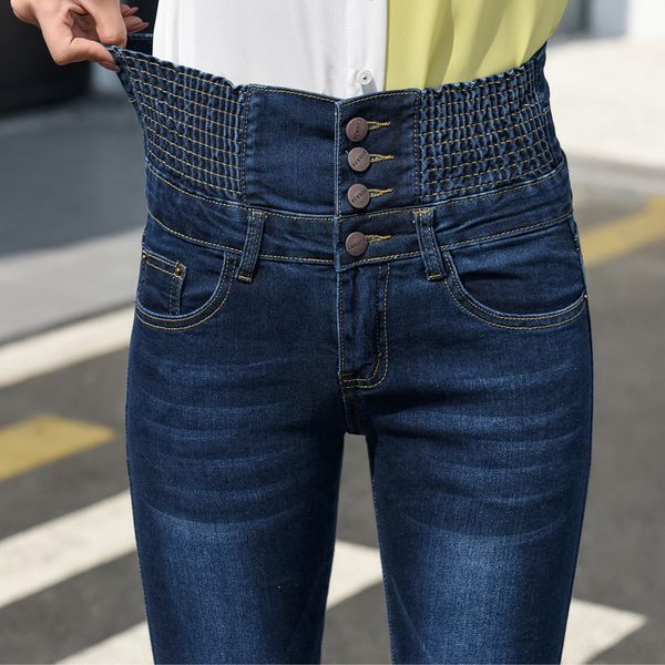 2018 autumn fashion skinny women jeans high waist slim zipper jeans ankle length vintage classic pencil pants plus size, Blue
2018 autumn fashion skinny women jeans high waist slim zipper jeans ankle length vintage classic pencil pants plus size, Blue