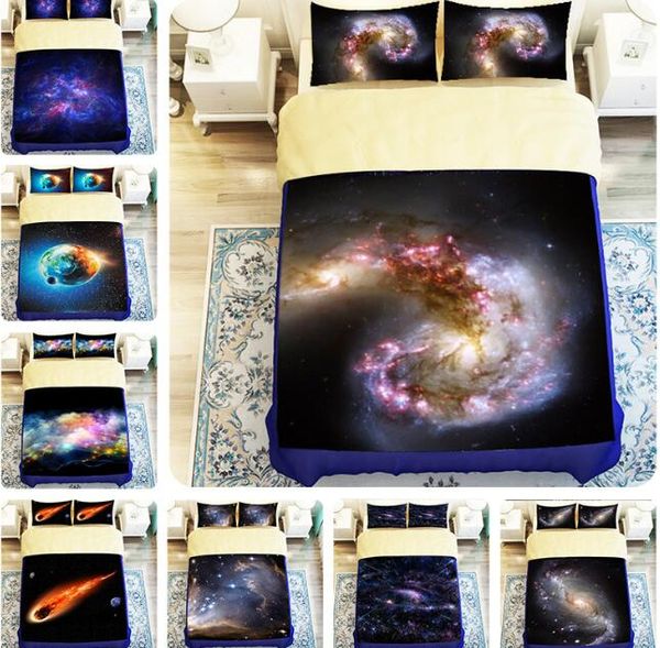 

3d starry sky printed bedding set universe outer space themed bed linen 3d galaxy duvet cover