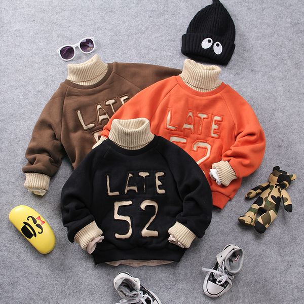 2-8y new 2018 winter thicken warm fleece inside boys sweater 1pc fashion style letter digit boys sweater kids warm t shirt, Black
2-8y new 2018 winter thicken warm fleece inside boys sweater 1pc fashion style letter digit boys sweater kids warm t shirt, Black