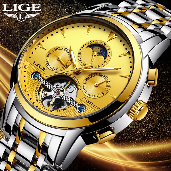 lige gold watch men skeleton mechanical automatic classic all steel mechanical wrist watchs reloj hombre 2018 relogio, Slivery;brown
lige gold watch men skeleton mechanical automatic classic all steel mechanical wrist watchs reloj hombre 2018 relogio, Slivery;brown