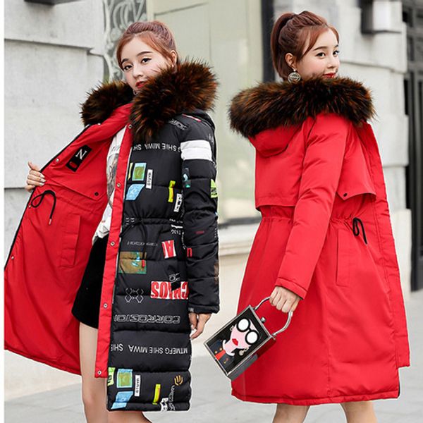 2018 new fat mm large size two-sided wear cotton women's winter long long down jacket, Black
2018 new fat mm large size two-sided wear cotton women's winter long long down jacket, Black