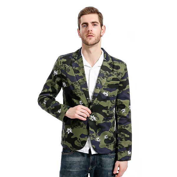 2017 new autumn camouflage men blazer white flower decorative pattern fashion brand high slim fit men suit masculino blazers z30, White;black
2017 new autumn camouflage men blazer white flower decorative pattern fashion brand high slim fit men suit masculino blazers z30, White;black