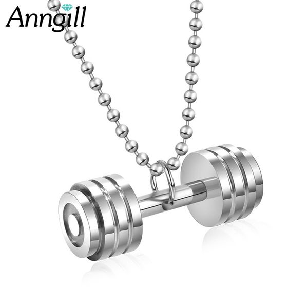 anngill stainless steel dumbbell charm pendant necklace men fitness statement jewelry gifts for sports lovers colar 3 color, Silver
anngill stainless steel dumbbell charm pendant necklace men fitness statement jewelry gifts for sports lovers colar 3 color, Silver