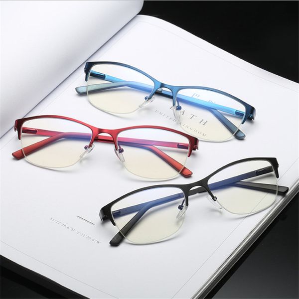 men/woman half-rimmed glasses fashion eyeglasses super light casual optical frame metal material glasses frame 14, Silver
men/woman half-rimmed glasses fashion eyeglasses super light casual optical frame metal material glasses frame 14, Silver