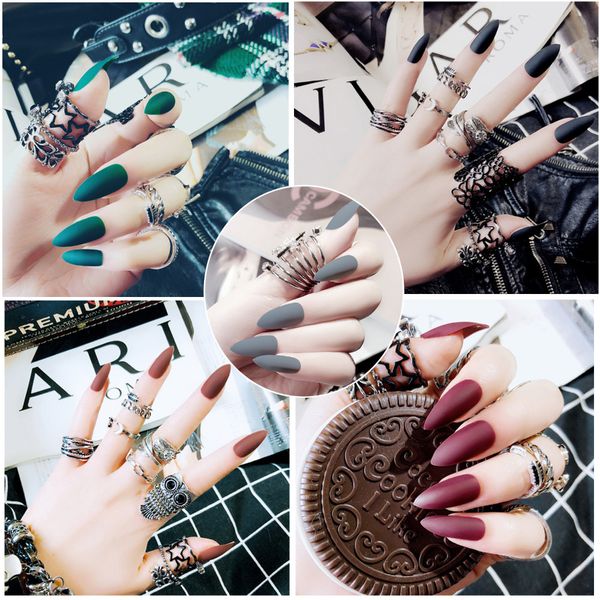 pre design finger matte solid color stiletto nail art tips press on with 2g glue full cover pure color oval sharp end artificial, Red;gold
pre design finger matte solid color stiletto nail art tips press on with 2g glue full cover pure color oval sharp end artificial, Red;gold
