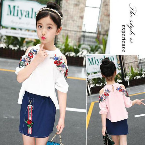 2018 white pink girls sets cotton t-shirt + dress 2 pieces set child clothes costume short sleeves girl baby kids suits 4cs416
2018 white pink girls sets cotton t-shirt + dress 2 pieces set child clothes costume short sleeves girl baby kids suits 4cs416
