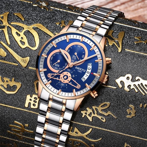 relogio masculino nibosi luxury men's wristwatches stainless steel sport clock man gold male watches brand business watch, Slivery;brown
relogio masculino nibosi luxury men's wristwatches stainless steel sport clock man gold male watches brand business watch, Slivery;brown