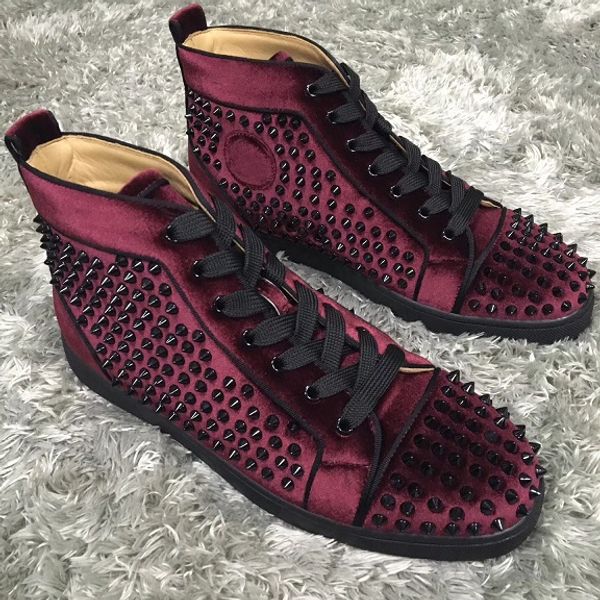 ery9030 блестящий шипы кроссовки обувь мужская женская заклепки красное дно обувь роскошный дизайнер натуральная кожа открытый досуг квартир, Black
ery9030 блестящий шипы кроссовки обувь мужская женская заклепки красное дно обувь роскошный дизайнер натуральная кожа открытый досуг квартир, Black