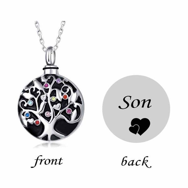 round pendant birthstone urn necklaces life tree for ashes cremation jewelry keepsake memorial necklace, Silver
round pendant birthstone urn necklaces life tree for ashes cremation jewelry keepsake memorial necklace, Silver