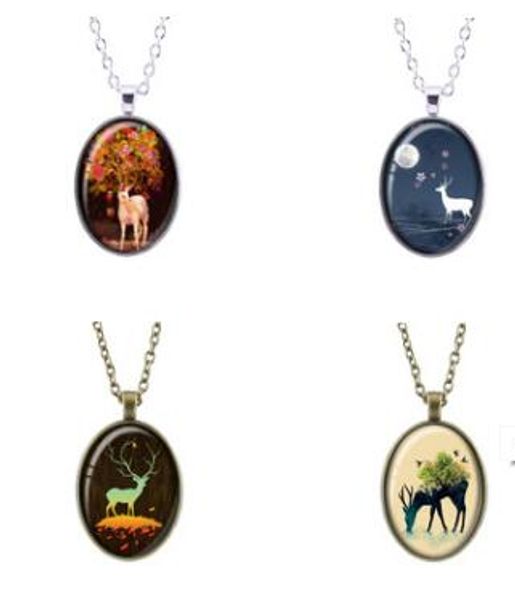 christmas elk time gem necklace retro elliptical jewelry ds, Silver
christmas elk time gem necklace retro elliptical jewelry ds, Silver