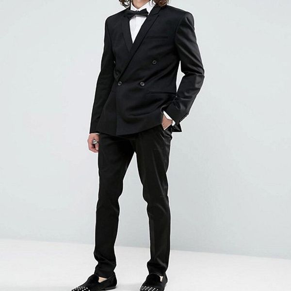 2018 black wedding tuxedos groom wear double breasted two piece custom made business evening men suits jacket pants, Black;gray
2018 black wedding tuxedos groom wear double breasted two piece custom made business evening men suits jacket pants, Black;gray