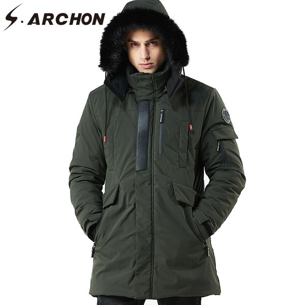 s.archon thick warm winter jacket men tactical detachable hat high collar jackets outerwear coat fluff lining coats parka casual, Black
s.archon thick warm winter jacket men tactical detachable hat high collar jackets outerwear coat fluff lining coats parka casual, Black