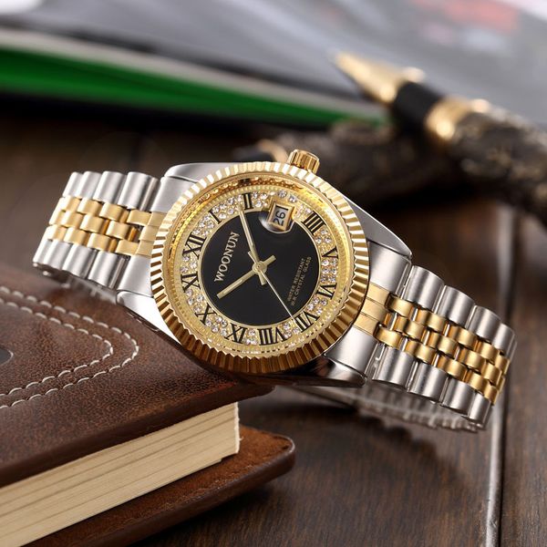 new business fashion casual luxury woonun classic steel strip commerce sport calendar waterproof luminous tempered glass mirror quartz watch, Slivery;brown
new business fashion casual luxury woonun classic steel strip commerce sport calendar waterproof luminous tempered glass mirror quartz watch, Slivery;brown