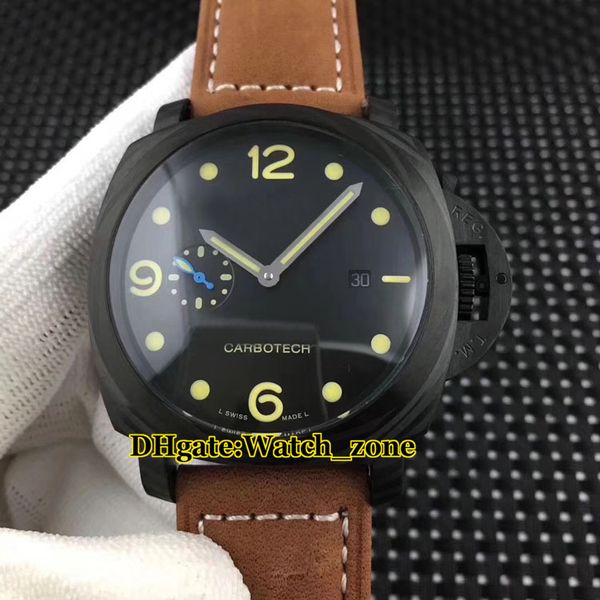 New 1950 PVD Black Carbon Fiber Case 661 00661 Black Dial Seagull Automatic Movement Mens Watch Leather Strap Gents Watches
New 1950 PVD Black Carbon Fiber Case 661 00661 Black Dial Seagull Automatic Movement Mens Watch Leather Strap Gents Watches