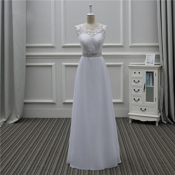 scoop neck chiffon beach wedding dress with lace appliques 2020 beaded boho wedding dresses bridal gowns, White
scoop neck chiffon beach wedding dress with lace appliques 2020 beaded boho wedding dresses bridal gowns, White