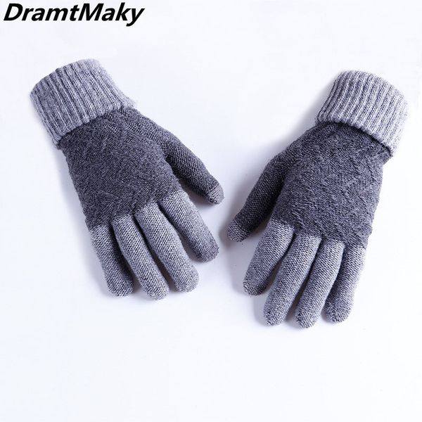 winter autumn men knitted gloves touch screen male thicken warm wool cashmere solid gloves men mitten business, Blue;gray 
winter autumn men knitted gloves touch screen male thicken warm wool cashmere solid gloves men mitten business, Blue;gray