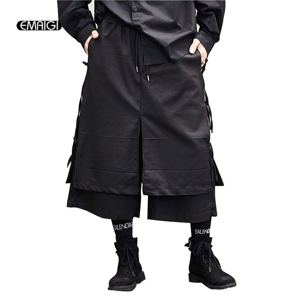 men japan style kimono skirt pant male fashion casual harem trouser stage wear wide leg pant punk hip hop costumes, Black
men japan style kimono skirt pant male fashion casual harem trouser stage wear wide leg pant punk hip hop costumes, Black