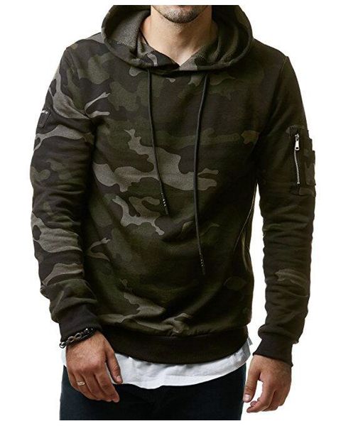 mens winter clothing camouflage long sleeved hoodies active loose hooded pullover zipper pocket patching street wear, Black
mens winter clothing camouflage long sleeved hoodies active loose hooded pullover zipper pocket patching street wear, Black