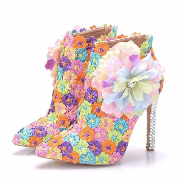 new pointed toe shoes for women beautiful lace flowers heels wedding shoes thin heel boots plus size bridal bridal martin boots, Black
new pointed toe shoes for women beautiful lace flowers heels wedding shoes thin heel boots plus size bridal bridal martin boots, Black