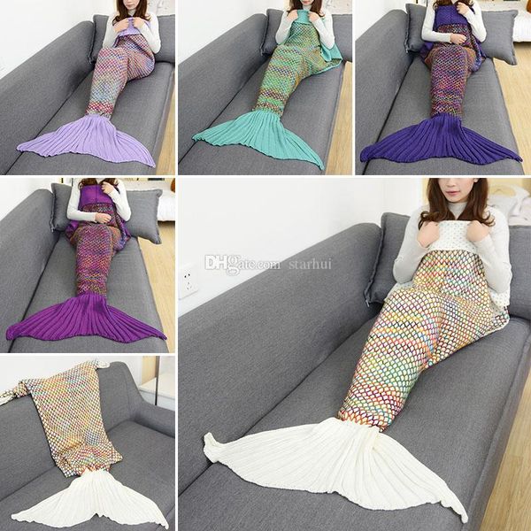 180*90cm mermaid blanket multicolor grid mermaid tail knitted blankets sofa quilt rug sleeping sack knit blanket 5 color in stock wx9-146
180*90cm mermaid blanket multicolor grid mermaid tail knitted blankets sofa quilt rug sleeping sack knit blanket 5 color in stock wx9-146