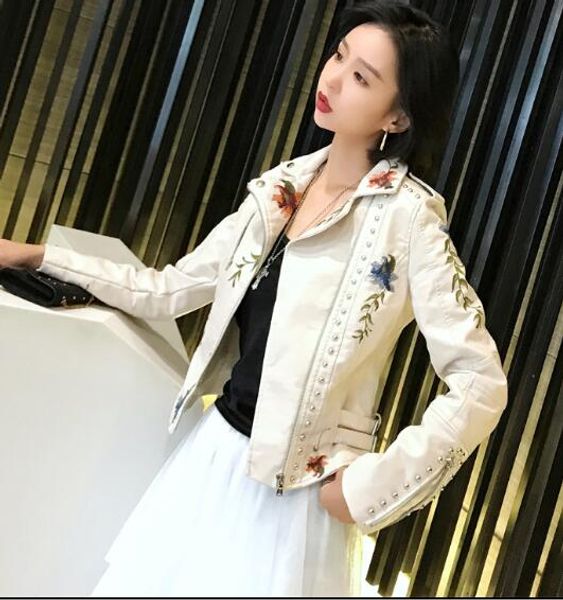 spring short paragraph women's printing long-sleeved motorcycle leather jacket jackets coat, Black;brown
spring short paragraph women's printing long-sleeved motorcycle leather jacket jackets coat, Black;brown