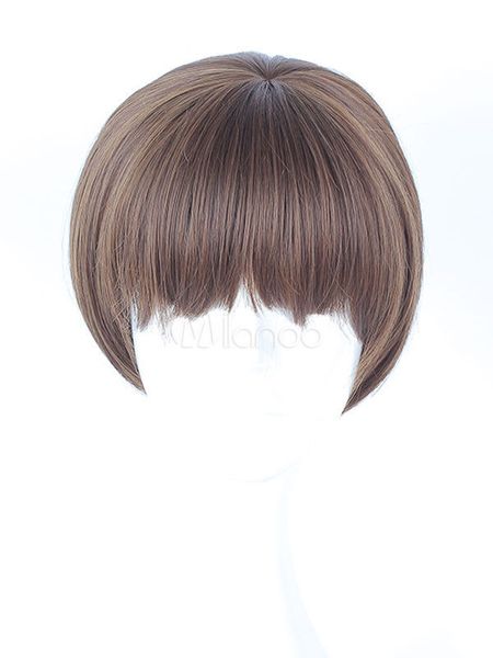 anime cosplay wig short brown women's wig halloween, Black;brown 
anime cosplay wig short brown women's wig halloween, Black;brown