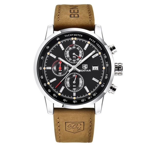 benyar 46mm three watch small dial wrist watches men's watches quartz watches wholesale, Slivery;brown
benyar 46mm three watch small dial wrist watches men's watches quartz watches wholesale, Slivery;brown