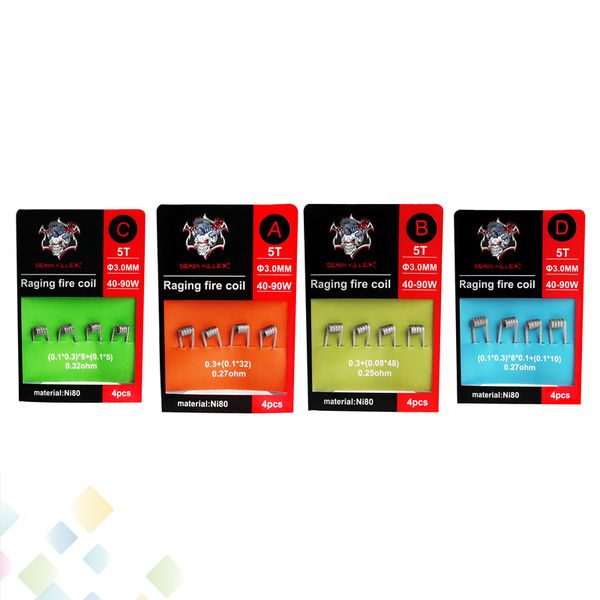 Original Demon Killer Raging fire coil Prebuilt Coils 0.25ohm 0.27ohm 0.32ohm Ni80 Material E Cig High quality DHL Free
Original Demon Killer Raging fire coil Prebuilt Coils 0.25ohm 0.27ohm 0.32ohm Ni80 Material E Cig High quality DHL Free