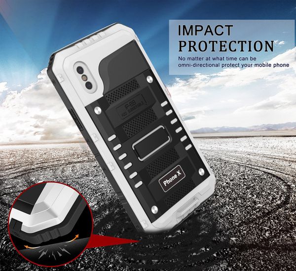 innovative for iphone 8 waterproof shell zinc alloy + silicone hybrid waterproof mobile case armor cover for goophone x phone case 
innovative for iphone 8 waterproof shell zinc alloy + silicone hybrid waterproof mobile case armor cover for goophone x phone case