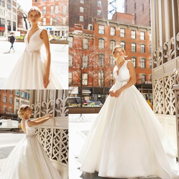 2019 платья венчания eva lendel сатинировки v шеи backless кружева appliqued линия вышитый бисером bridal мантии sweep поезд vestido wed пла, White
2019 платья венчания eva lendel сатинировки v шеи backless кружева appliqued линия вышитый бисером bridal мантии sweep поезд vestido wed пла, White