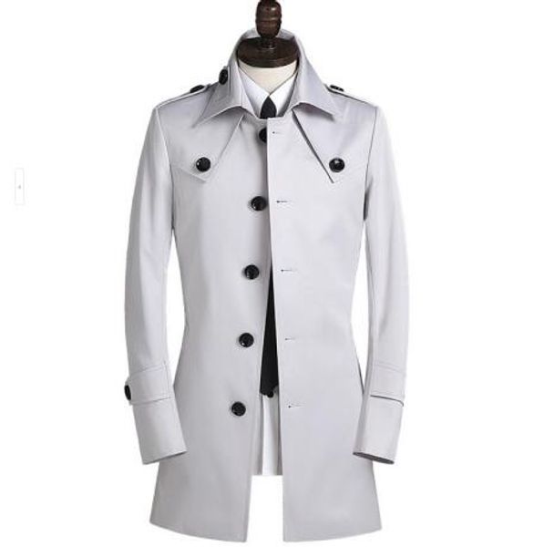 wholesale- 2017 autumn new designer slim trench coat men medium-long overcoat mens clothing business male outerwear, Tan;black
wholesale- 2017 autumn new designer slim trench coat men medium-long overcoat mens clothing business male outerwear, Tan;black