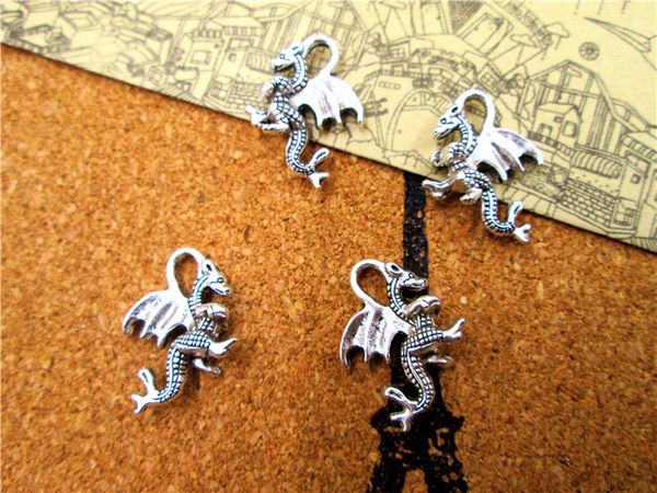 60pcs silver dragon charms - 3d dragon pendants fantasy charms dragon beads 21x13mm, Bronze;silver
60pcs silver dragon charms - 3d dragon pendants fantasy charms dragon beads 21x13mm, Bronze;silver