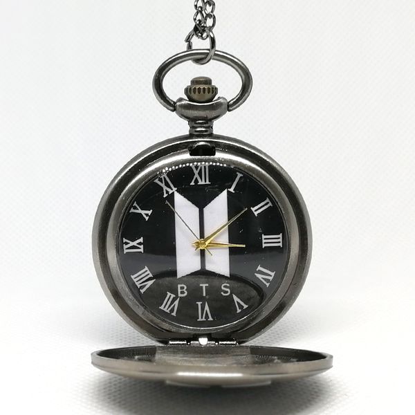 new fashion bts/bangtan boys music team korean man singing group quartz pocket watch analog pendant necklace mens womens gifts, Slivery;golden
new fashion bts/bangtan boys music team korean man singing group quartz pocket watch analog pendant necklace mens womens gifts, Slivery;golden