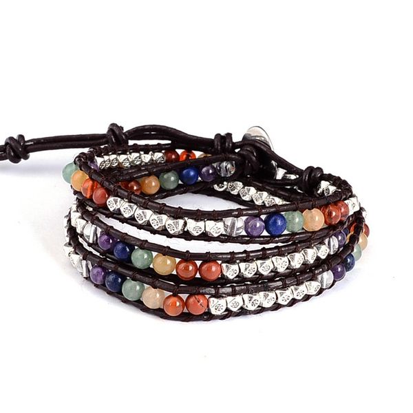bohemia multilayer colorful leather chain natural stone beads bracelet rainbow crystal 7 chakra bracelet bangle jewelry, Black
bohemia multilayer colorful leather chain natural stone beads bracelet rainbow crystal 7 chakra bracelet bangle jewelry, Black