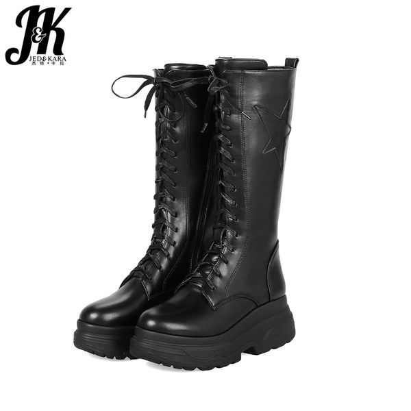 jk 2018 новая зима pu женщины середины икры сапоги круглый носок крест связали zip обувь мотоцикл дамы загрузки платформы повседневная обувь, Black
jk 2018 новая зима pu женщины середины икры сапоги круглый носок крест связали zip обувь мотоцикл дамы загрузки платформы повседневная обувь, Black