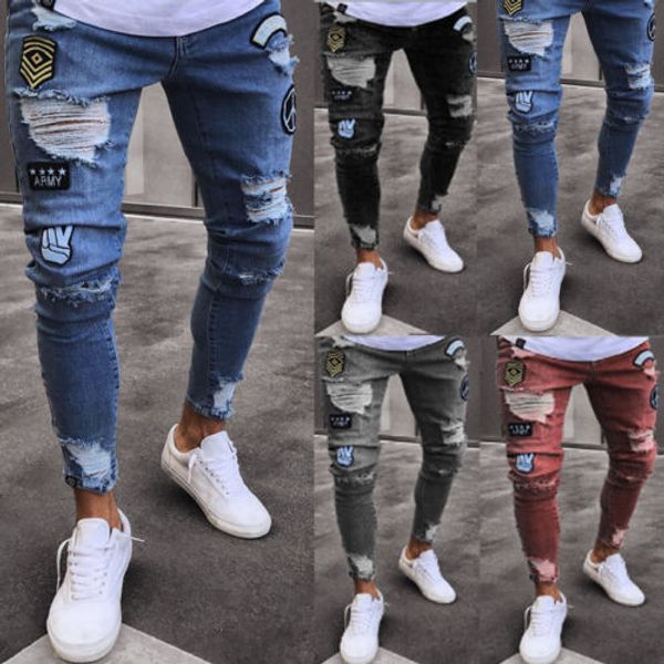 2018 new arrival mens hole jeans plus size s-2xl slim biker casual denim skinny frayed pants distressed rip jeans black&grey, Blue
2018 new arrival mens hole jeans plus size s-2xl slim biker casual denim skinny frayed pants distressed rip jeans black&grey, Blue