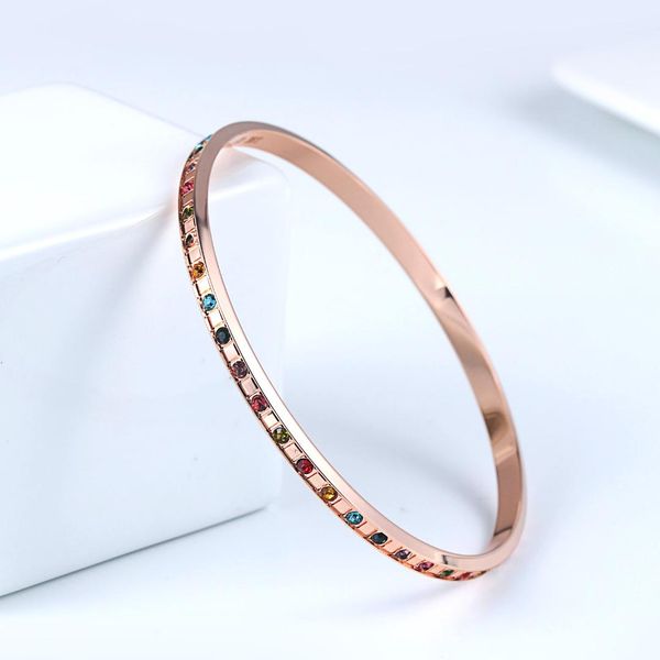 double fair charm bracelet for women bangles multicolor crystal rose gold color simple style fashion jewelry for lady dfb044m, Black
double fair charm bracelet for women bangles multicolor crystal rose gold color simple style fashion jewelry for lady dfb044m, Black