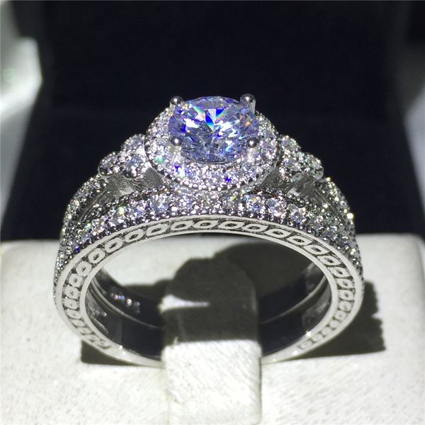 vecalon antique jewelry flower women ring round cut 2ct 5a zircon cz 925 sterling silver female wedding band ring set, Slivery;golden
vecalon antique jewelry flower women ring round cut 2ct 5a zircon cz 925 sterling silver female wedding band ring set, Slivery;golden