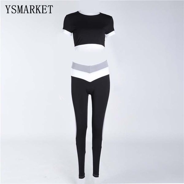 2018 women short sleeve crop and trousers sportswear sports wear fitness track suit for training competition afkm8905, White;black
2018 women short sleeve crop and trousers sportswear sports wear fitness track suit for training competition afkm8905, White;black