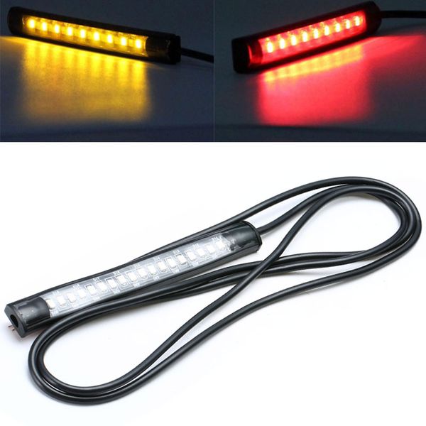2pc universal flexible 18 smd led motorcycle tail brake sturn signal strip light license plate lamp red/amber light dc 12v
2pc universal flexible 18 smd led motorcycle tail brake sturn signal strip light license plate lamp red/amber light dc 12v
