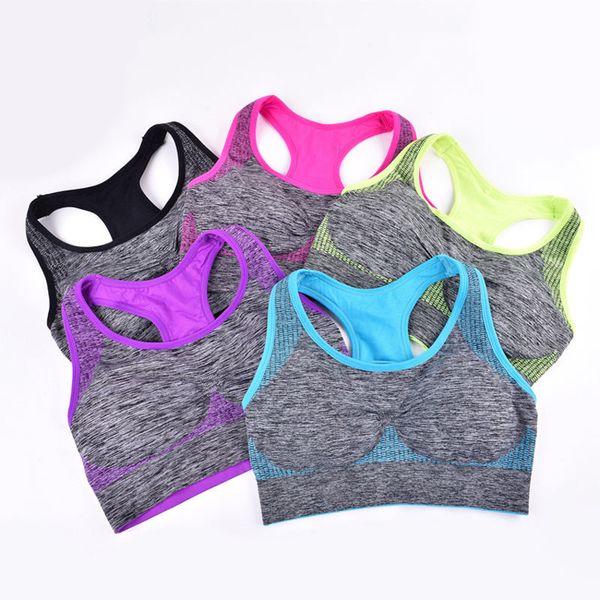 5 colors quick dry brassiere women fitness yoga breathable seamless padded sport bra elastic sports underwear, White;black
5 colors quick dry brassiere women fitness yoga breathable seamless padded sport bra elastic sports underwear, White;black