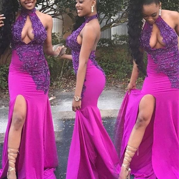 key-hole mermaid prom dresses fashion high neck beads lace applique prom dress attractive backless side split cocktail party dresses, Black
key-hole mermaid prom dresses fashion high neck beads lace applique prom dress attractive backless side split cocktail party dresses, Black