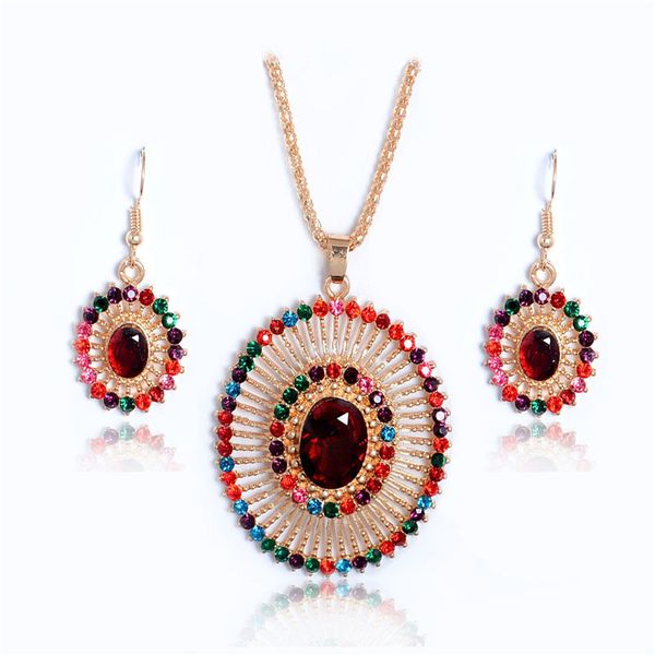 atreus bohemian fashion multi-colored rhinestone oval shape african beads wedding jewelry set for women earring pendant necklace, Silver
atreus bohemian fashion multi-colored rhinestone oval shape african beads wedding jewelry set for women earring pendant necklace, Silver