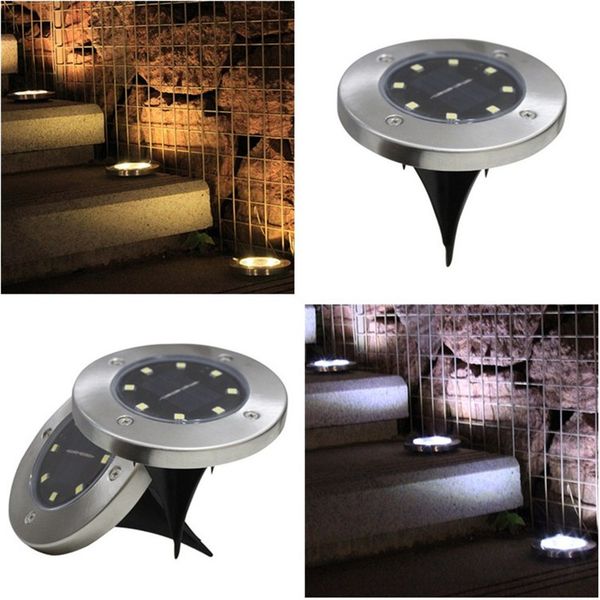 

8 led solar power buried light under ground lamp outdoor path way garden house lawn lamp courtyard decoration t3i0151