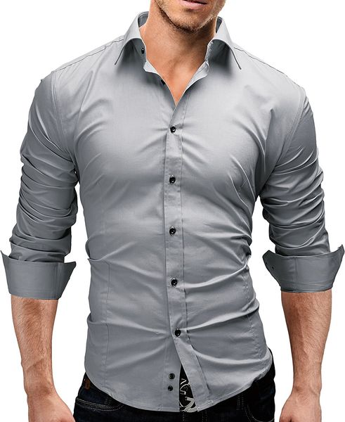 brand 2017 fashion male shirt long-sleeves slim casual solid color mens dress shirts slim men shirt xxl, White;black
brand 2017 fashion male shirt long-sleeves slim casual solid color mens dress shirts slim men shirt xxl, White;black