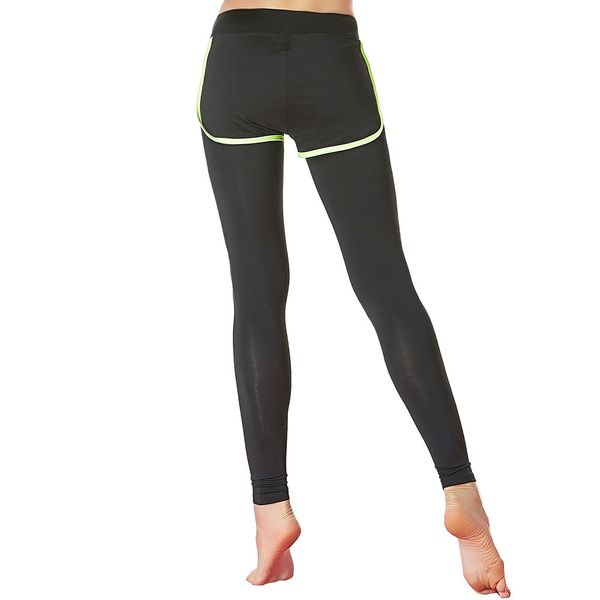 women yoga pant high waist elastic running fitness quick dry women fake two pieces sport pant, White;red
women yoga pant high waist elastic running fitness quick dry women fake two pieces sport pant, White;red
