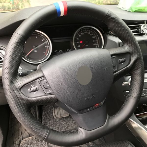 black genuine leather diy hand-stitched car steering wheel cover for peugeot 408 2014 2015
black genuine leather diy hand-stitched car steering wheel cover for peugeot 408 2014 2015