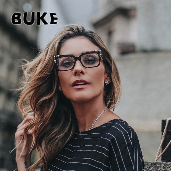 buke 2018 brand design metal rivet cat eye ladies glasses frames square women optical fashion eyewear computer glasses, Silver
buke 2018 brand design metal rivet cat eye ladies glasses frames square women optical fashion eyewear computer glasses, Silver